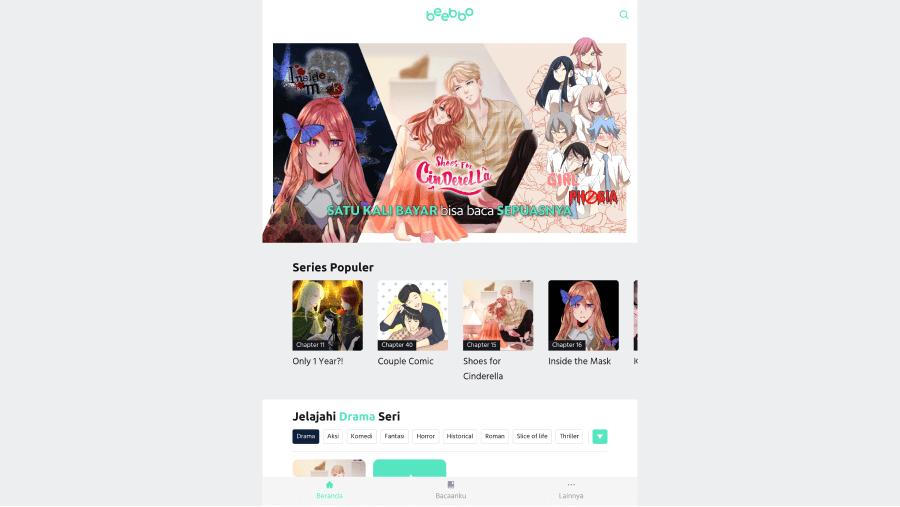 Beebbo - Webtoon Platform project by Ferry Palisatter